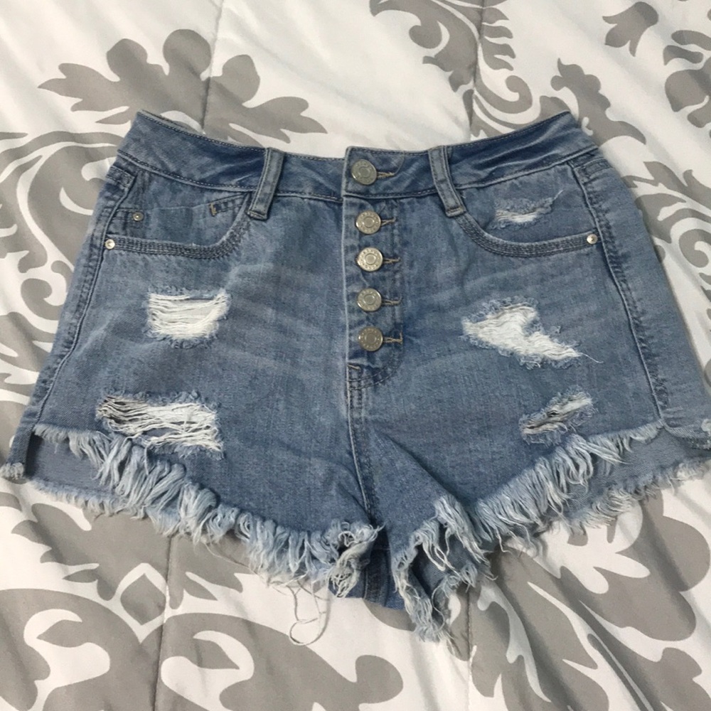 high waisted jean shorts